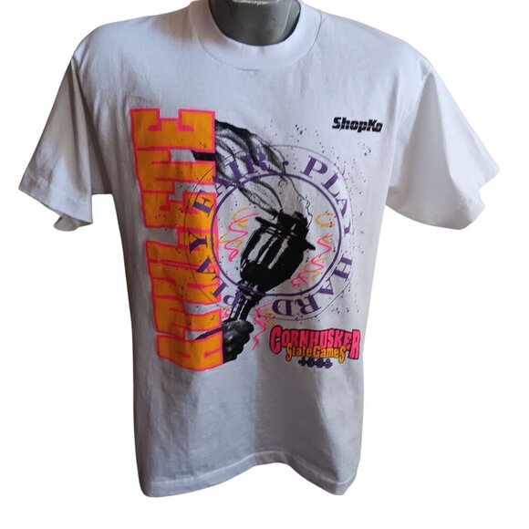 Vintage Mens T-shirt Single Stitch Large 1990's Nebraska Cornhusker State Games - Picture 1 of 5